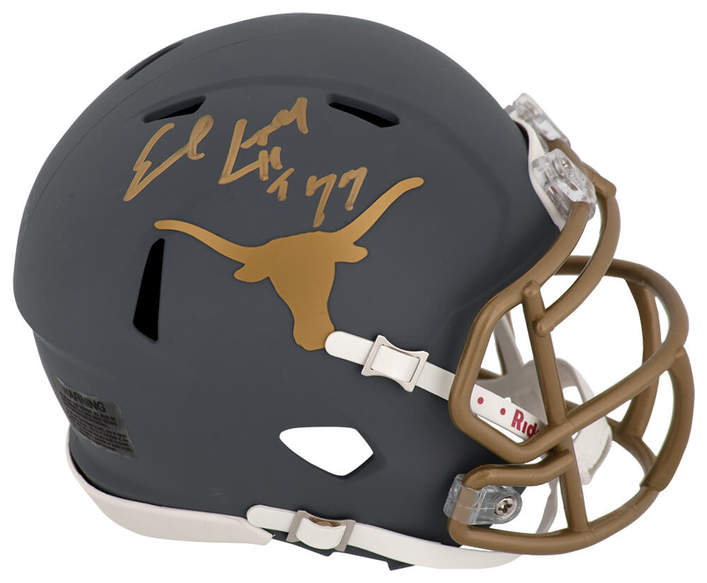 Earl Campbell Autographed Texas Longhorns SLATE Riddell Speed Mini Helmet with HT'77-Powers Sports Memorabilia