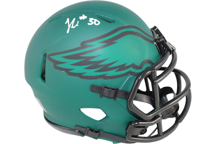 Jihaad Campbell Signed Philadelphia Eagles Mini Helmet Rave – Beckett Authenticated-Powers Sports Memorabilia