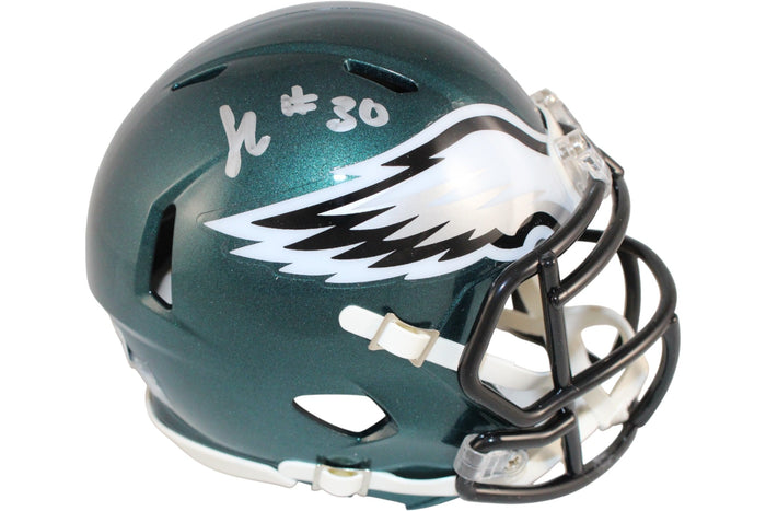 Jihaad Campbell Signed Philadelphia Eagles Mini Helmet – Beckett Authenticated-Powers Sports Memorabilia