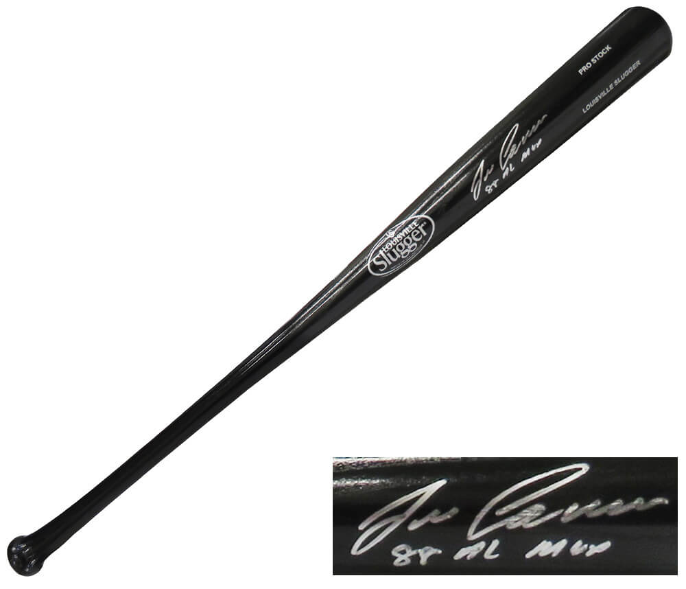 Jose Canseco Autographed Louisville Slugger Black Baseball Bat with 88 AL MVP-Powers Sports Memorabilia