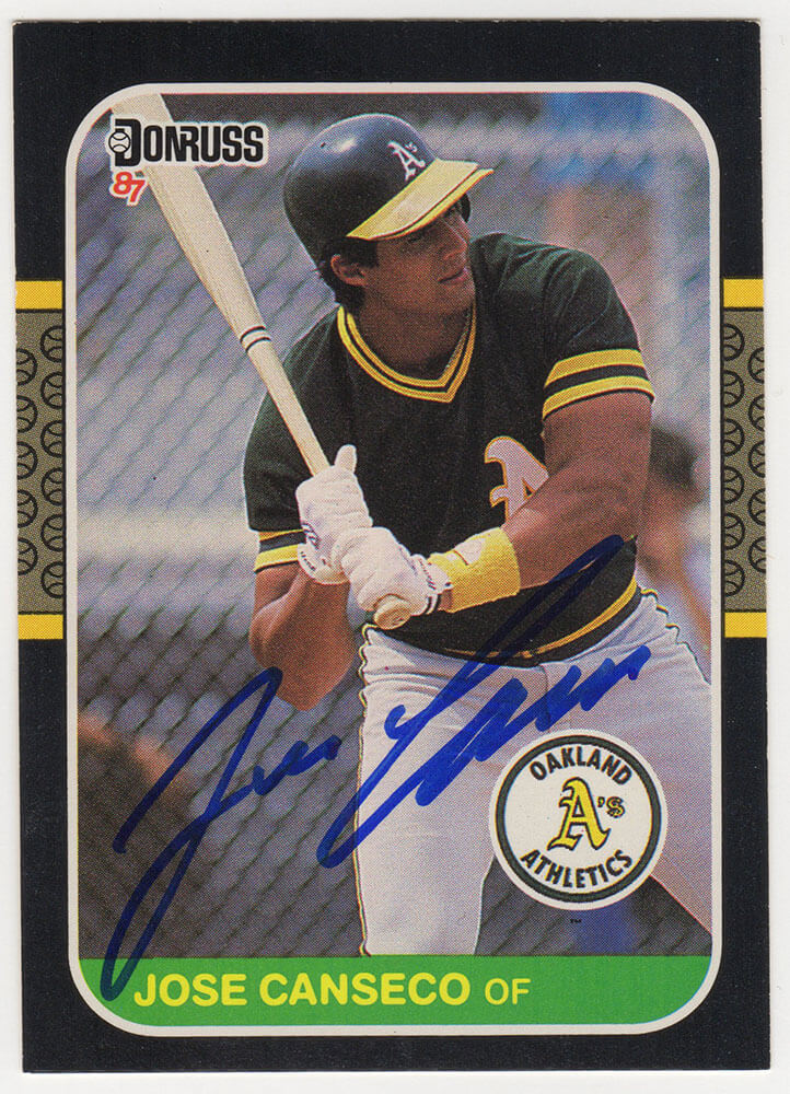 Jose Canseco Autographed Oakland A's (Athletics) 1987 Donruss Baseball Card #97-Powers Sports Memorabilia