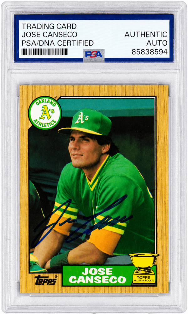 Jose Canseco Oakland Athletics Autographed Oakland A's 1987 Topps Baseball-Powers Sports Memorabilia