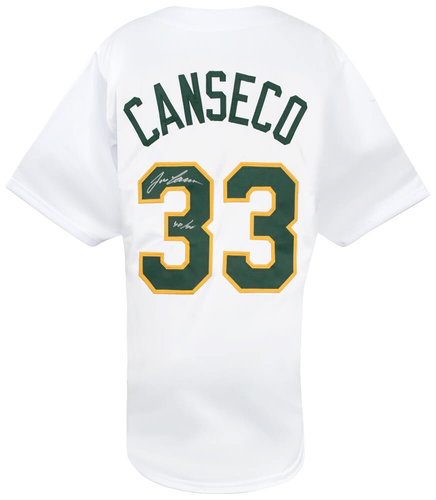 Jose Canseco Autographed White Custom Baseball Jersey with 40-40-Powers Sports Memorabilia