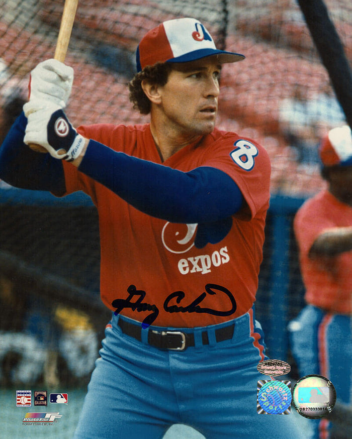 Gary Carter Autographed Montreal Expos Batting Practice 8x10 Photo-Powers Sports Memorabilia