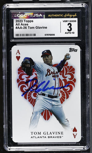 Tom Glavine 2023 Topps All Aces Card #AA-26 CGC JSA 3 Auto 10 #6178768006