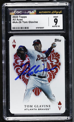 Tom Glavine 2023 Topps All Aces Card #AA-26 CGC JSA 9 Auto 10 #6178768007