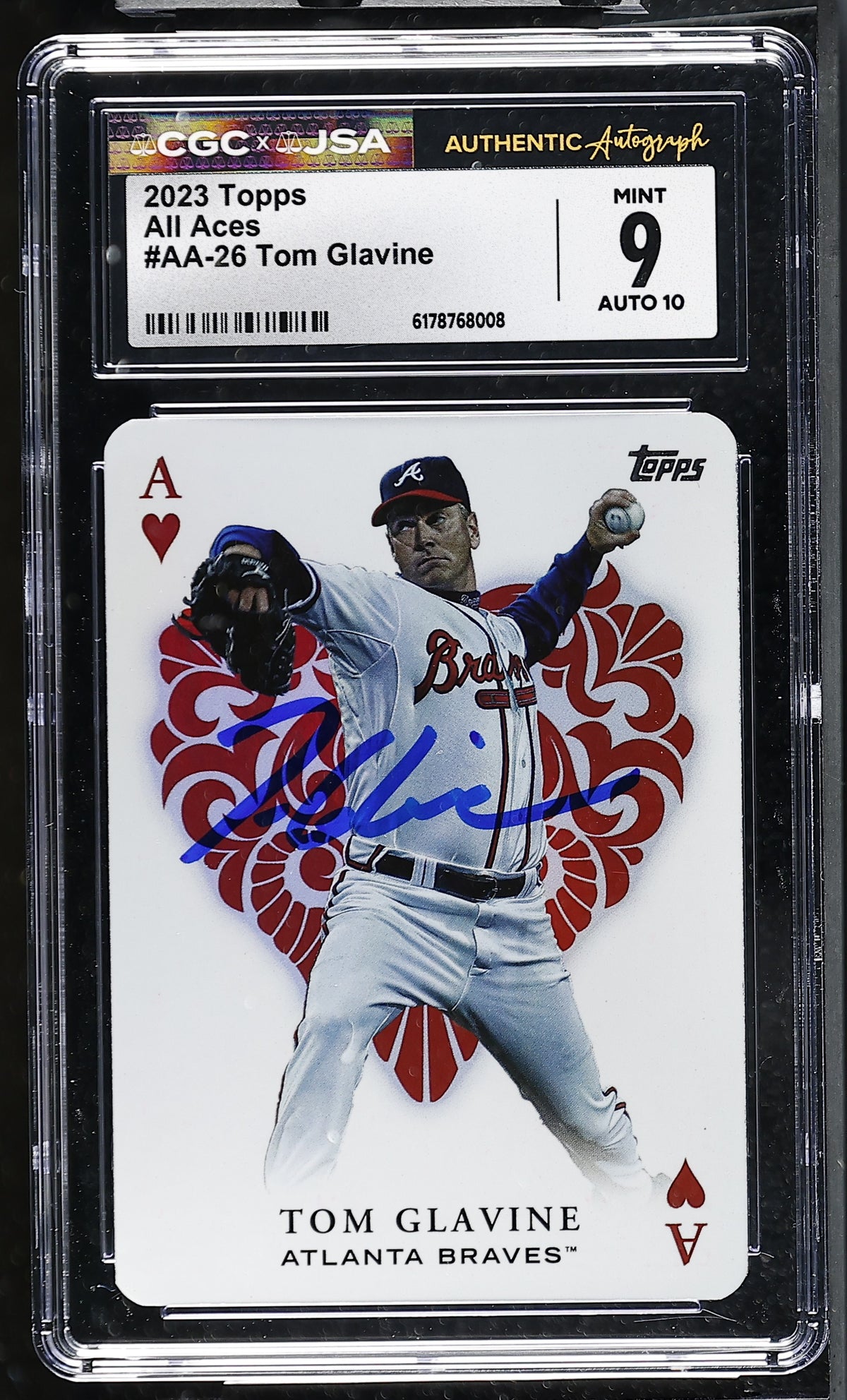 Tom Glavine 2023 Topps All Aces Card #AA-26 CGC JSA 9 Auto 10 #6178768008