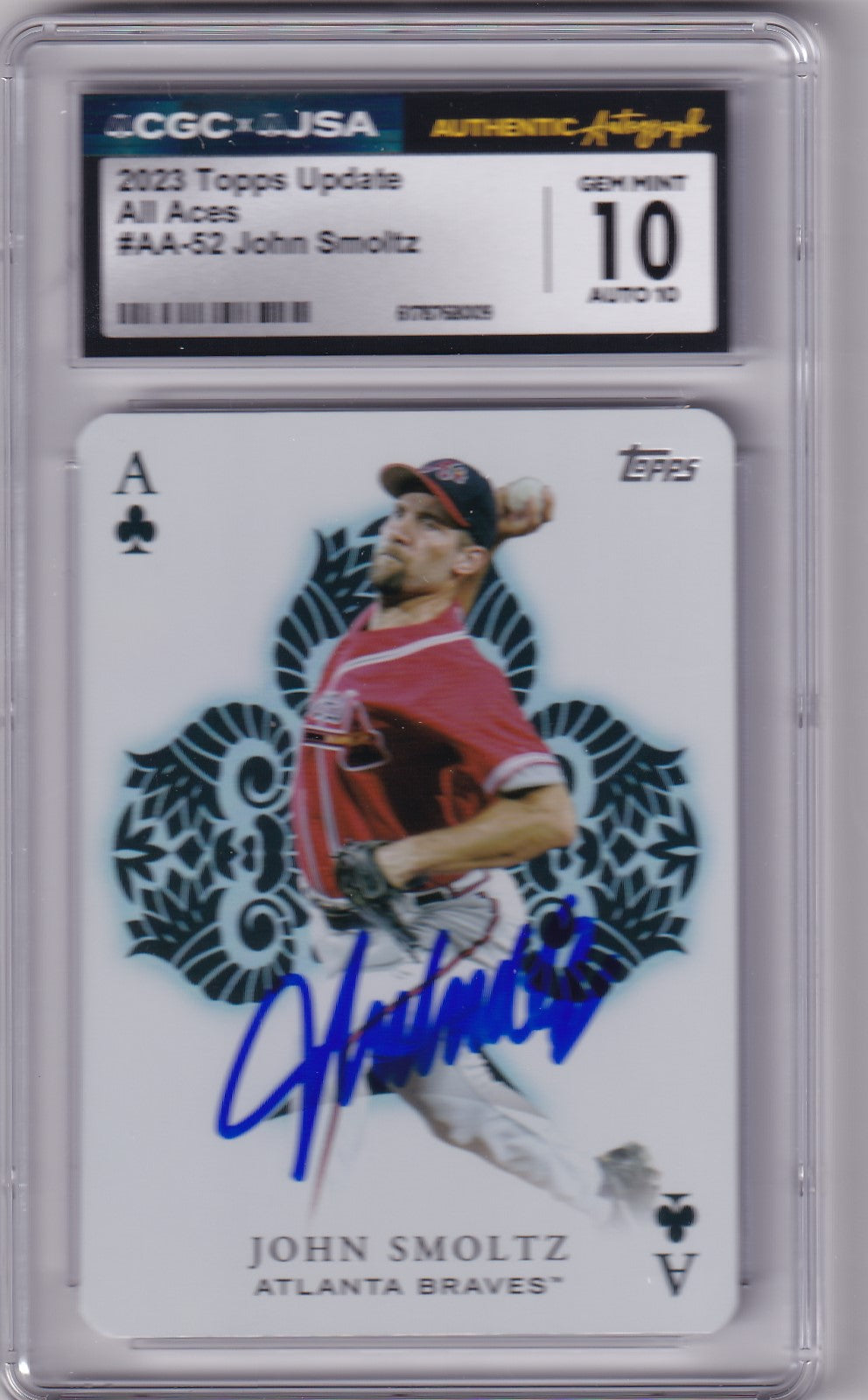John Smoltz 2023 Topps All Aces Card #AA-52 CGC JSA 10 Auto 10 #6178768009
