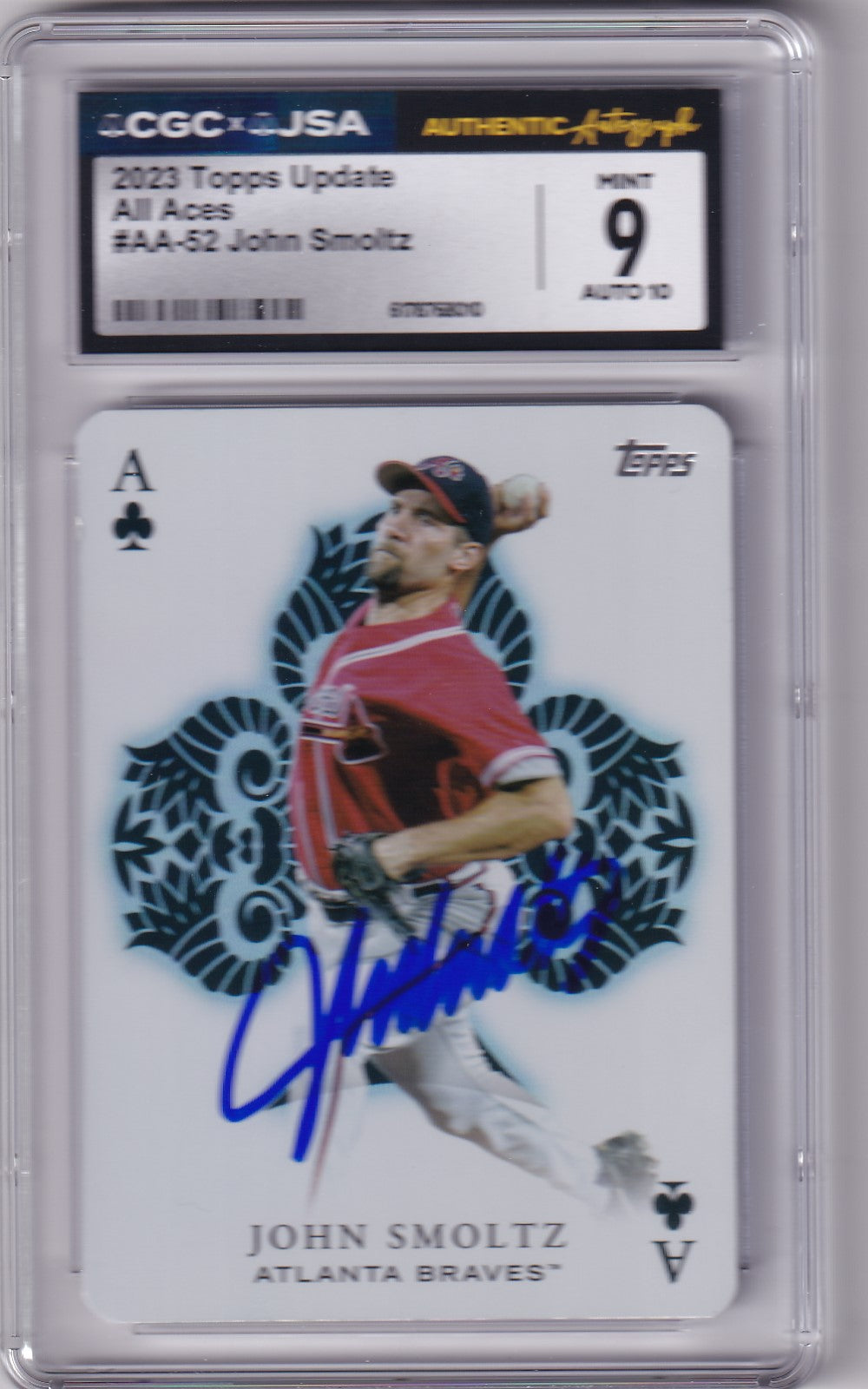 John Smoltz 2023 Topps All Aces Card #AA-52 CGC JSA 9 Auto 10 #6178768010