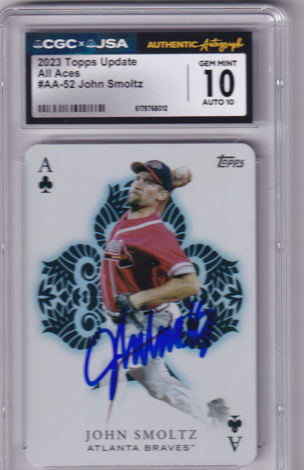 John Smoltz 2023 Topps All Aces Card #AA-52 CGC JSA 10 Auto 10 #6178768012