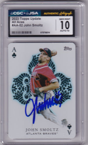 John Smoltz 2023 Topps All Aces Card #AA-52 CGC JSA 10 Auto 10 #6178768014