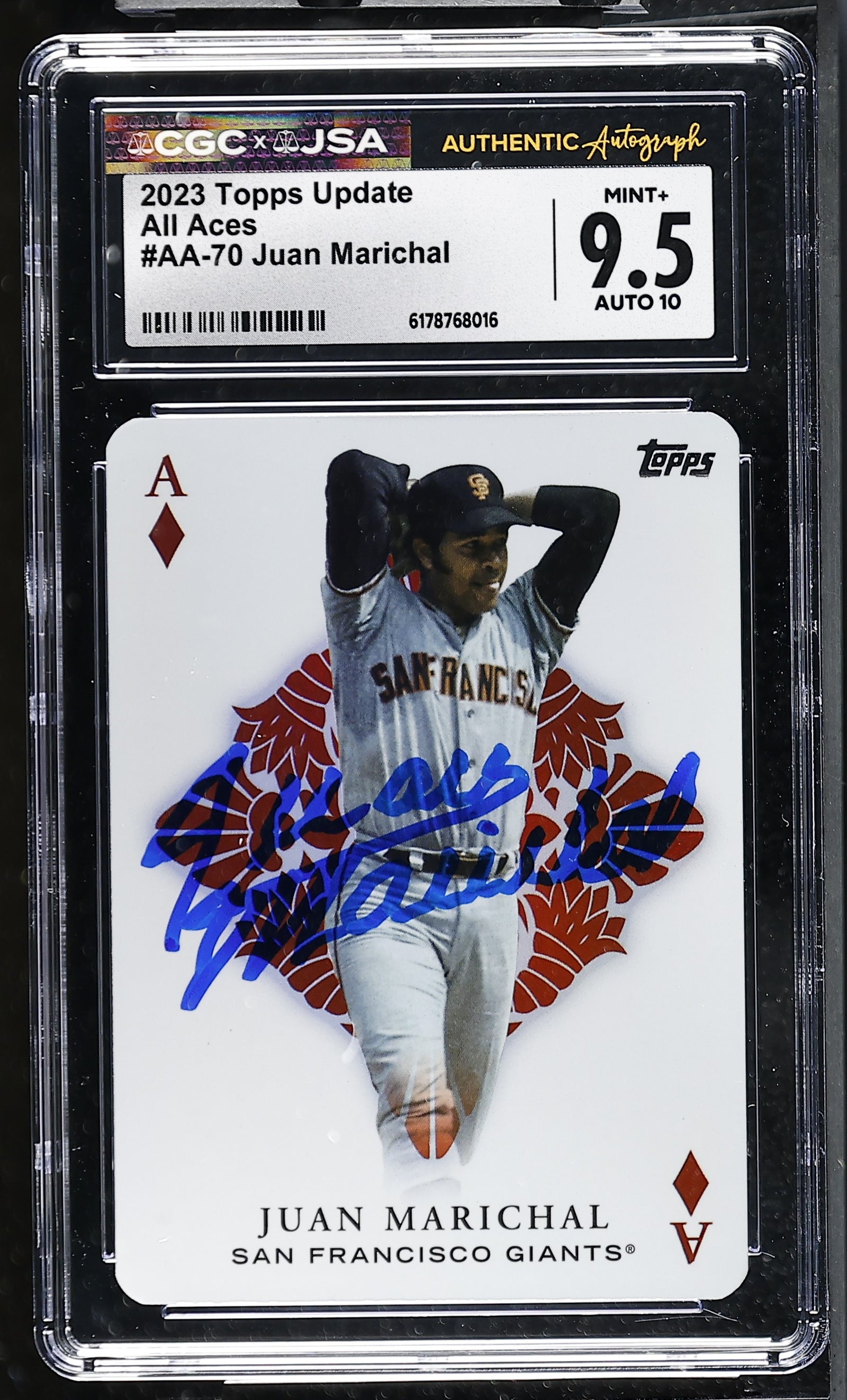 Juan Marichal 2023 Topps All Aces Card AA-70 CGC JSA 9.5 Auto 10 6178768016-Powers Sports Memorabilia