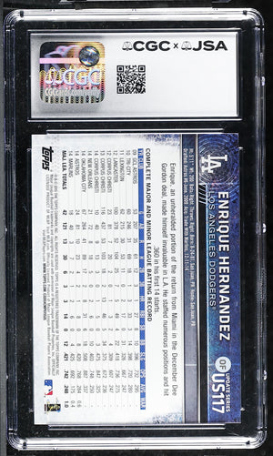 Enrique Hernandez 2015 Topps Update Rookie Card #US117 CGC JSA 9 Auto 10