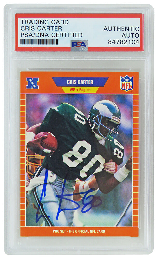 Cris Carter Philadelphia Eagles Autographed 1989 Pro Set Football Rookie-Powers Sports Memorabilia