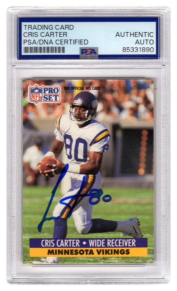 Cris Carter Minnesota Vikings Autographed 1991 Pro Set Football Card #834-Powers Sports Memorabilia