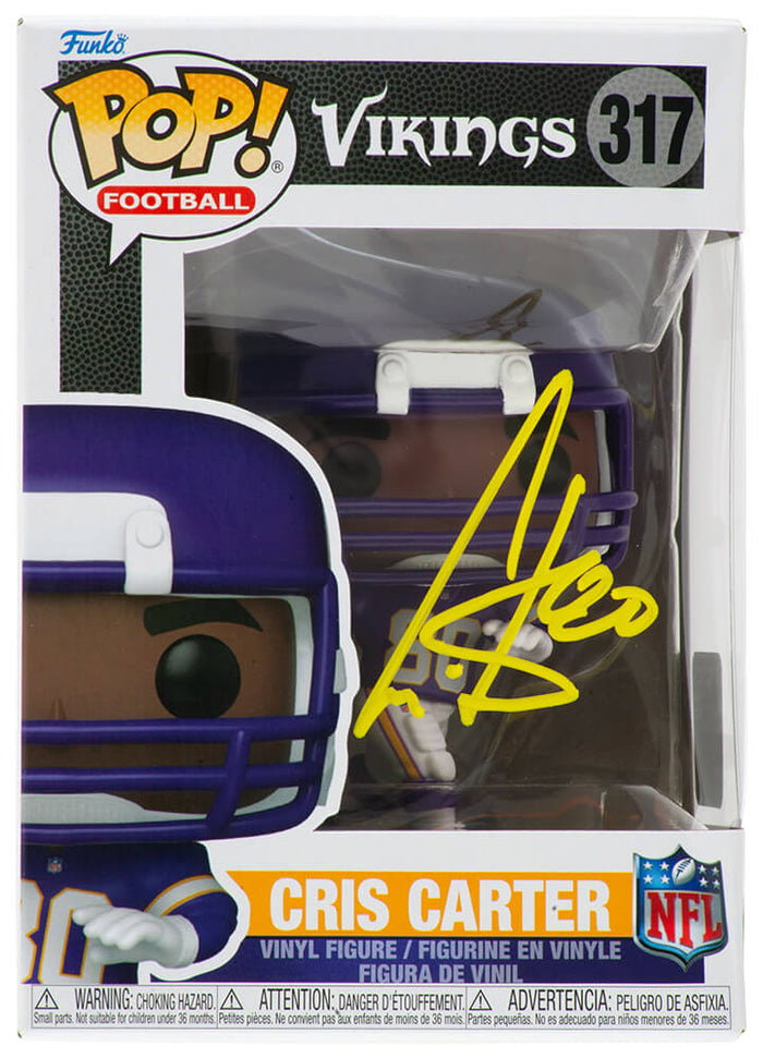 Cris Carter Autographed Minnesota Vikings NFL Funko Pop Doll #317-Powers Sports Memorabilia