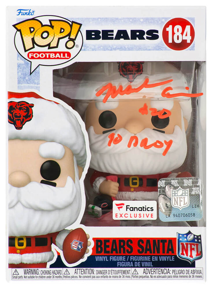 Mark Carrier Chicago Bears Autographed SANTA Funko Pop #184 w/ 90 DROY-Powers Sports Memorabilia