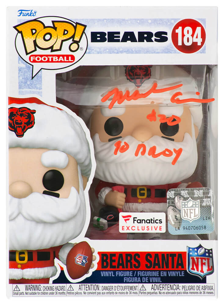 Mark Carrier Chicago Bears Autographed SANTA Funko Pop #184 w/ 90 DROY-Powers Sports Memorabilia
