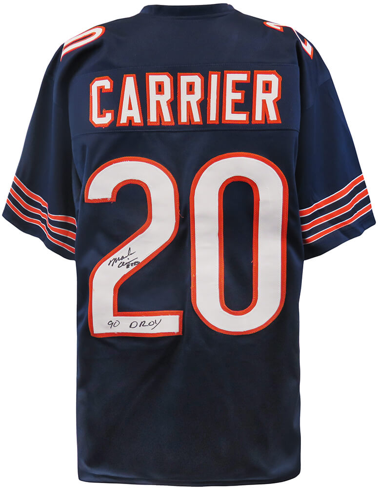 Mark Carrier Autographed Navy Custom Football Jersey w/ 90 DROY-Powers Sports Memorabilia
