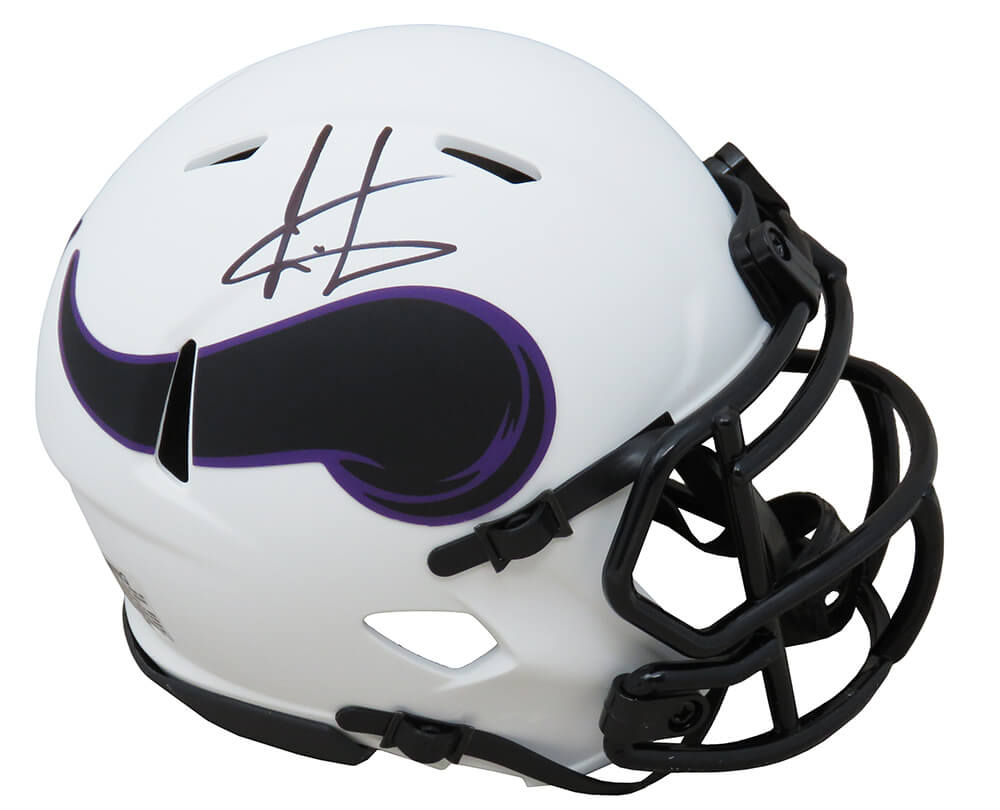 Cris Carter Minnesota Vikings Autographed Lunar Matte Riddell Mini Helmet-Powers Sports Memorabilia