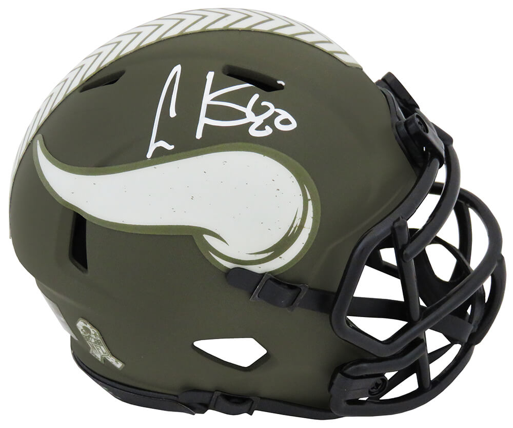 Cris Carter Autographed Minnesota Vikings Salute to Service Riddell Speed Mini Helmet-Powers Sports Memorabilia