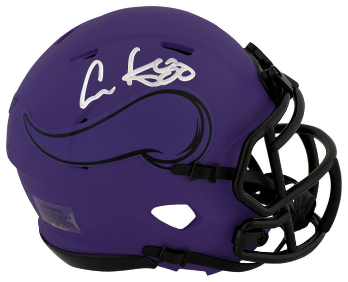 Cris Carter Autographed Minnesota Vikings RAVE Riddell Speed Mini Helmet-Powers Sports Memorabilia