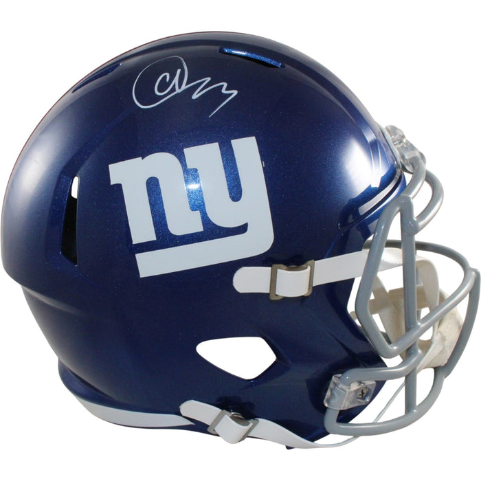 Abdul Carter Signed New York Giants Full-Size Helmet – Beckett Witness Authenticated-Powers Sports Memorabilia