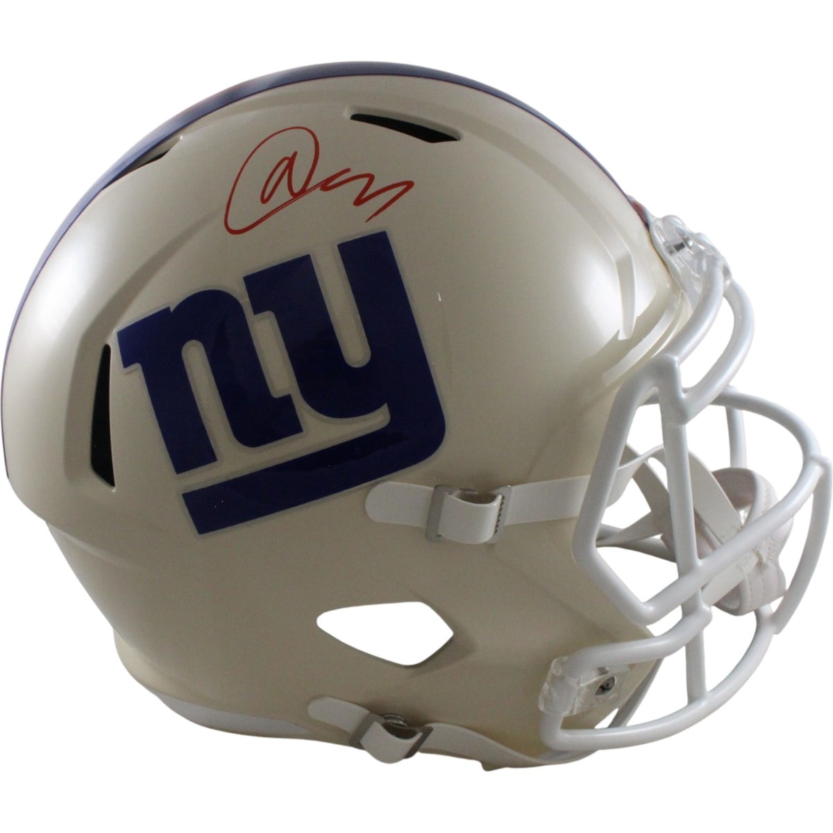 Abdul Carter New York Giants F/S Retro Signed Helmet Beckett Witness 56870 Beckett-Powers Sports Memorabilia