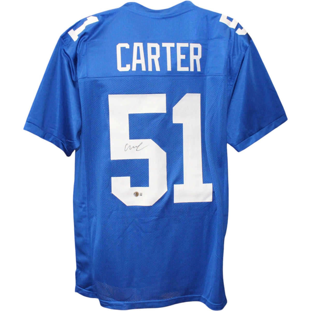 Abdul Carter Signed Pro Style Size XL Blue Jersey – Blue – Beckett Witness Authenticated-Powers Sports Memorabilia