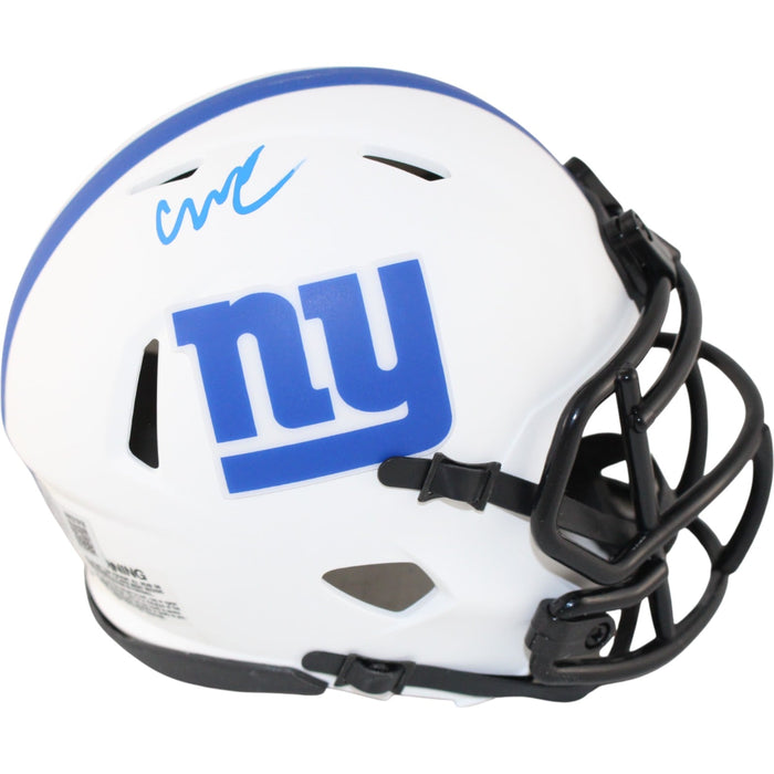 Abdul Carter Signed New York Giants Lunar Mini Helmet – Beckett Witness Authenticated-Powers Sports Memorabilia