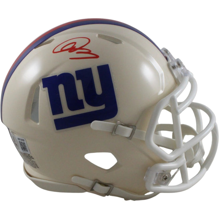 Abdul Carter Signed New York Giants Retro Mini Helmet – Beckett Witness Authenticated-Powers Sports Memorabilia