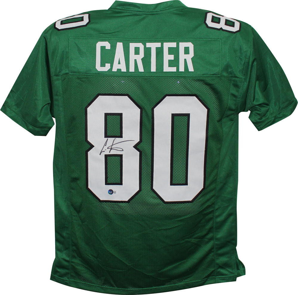 Cris Carter Pro Style Green XL Signed Jersey – Beckett Authenticated-Powers Sports Memorabilia