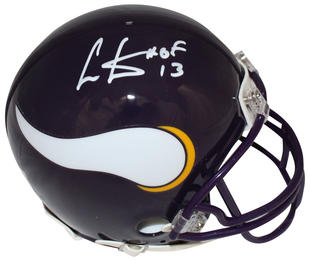 Cris Carter Minnesota Vikings VSR4 TB HOF Signed Mini Helmet Beckett-Powers Sports Memorabilia