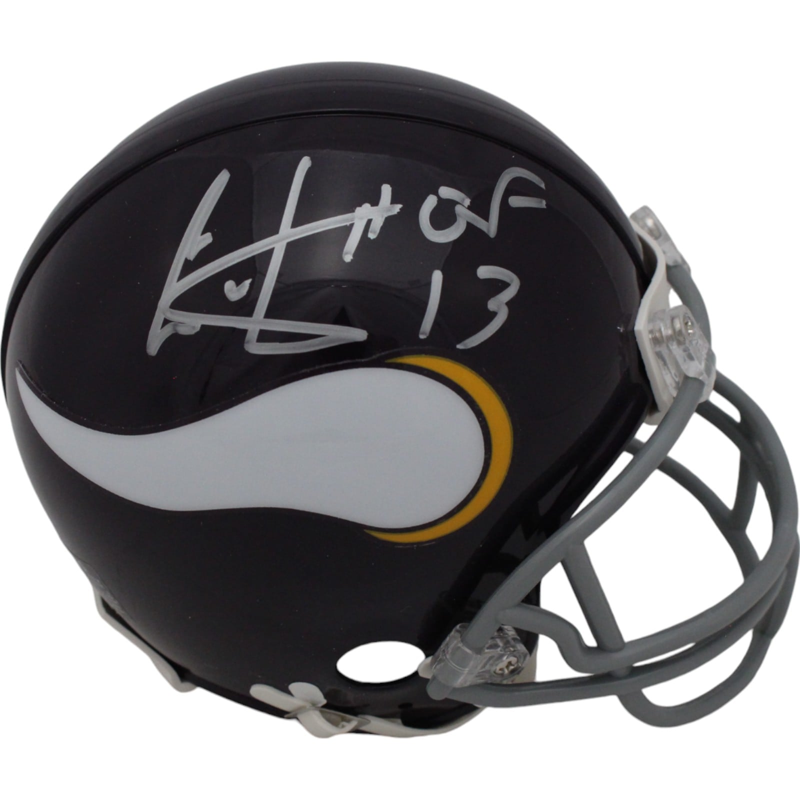 Cris Carter Minnesota Vikings VSR4 TB Signed Mini Helmet HOF SKU 47399-Powers Sports Memorabilia