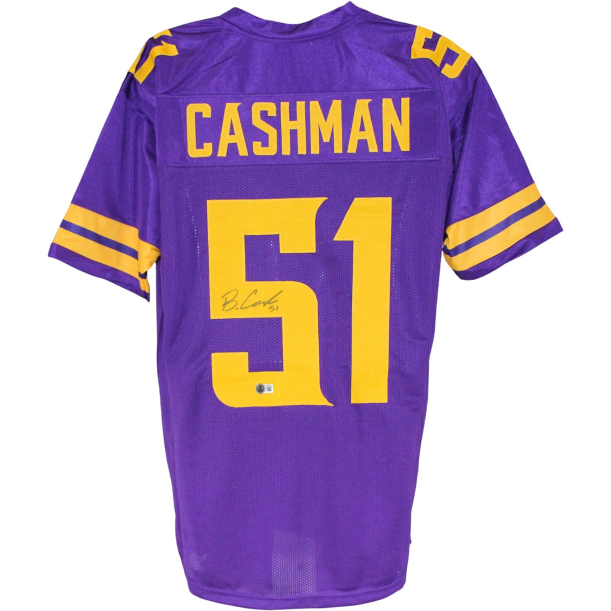 Blake Cashman Signed Pro Style XL Purple Jersey Beckett WIT-Powers Sports Memorabilia