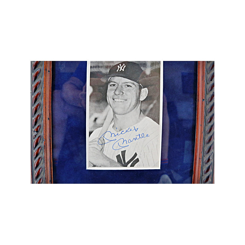 Mickey Mantle Roger Maris Dual Signed Framed Postcards (JSA LOA)