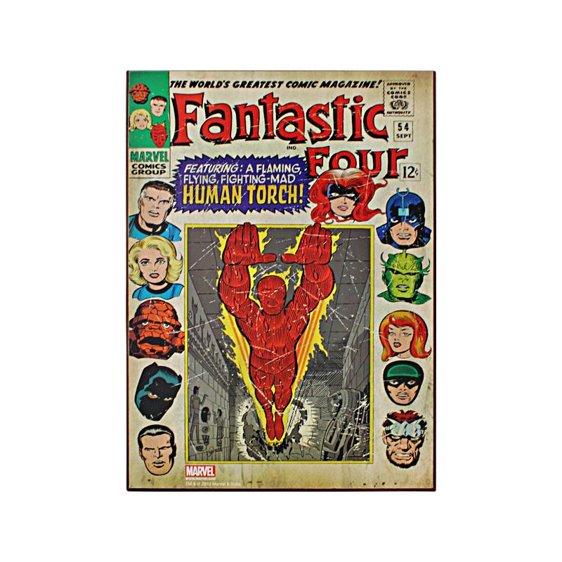 Fantastic Four 13x20 Wooden Poster-Powers Sports Memorabilia