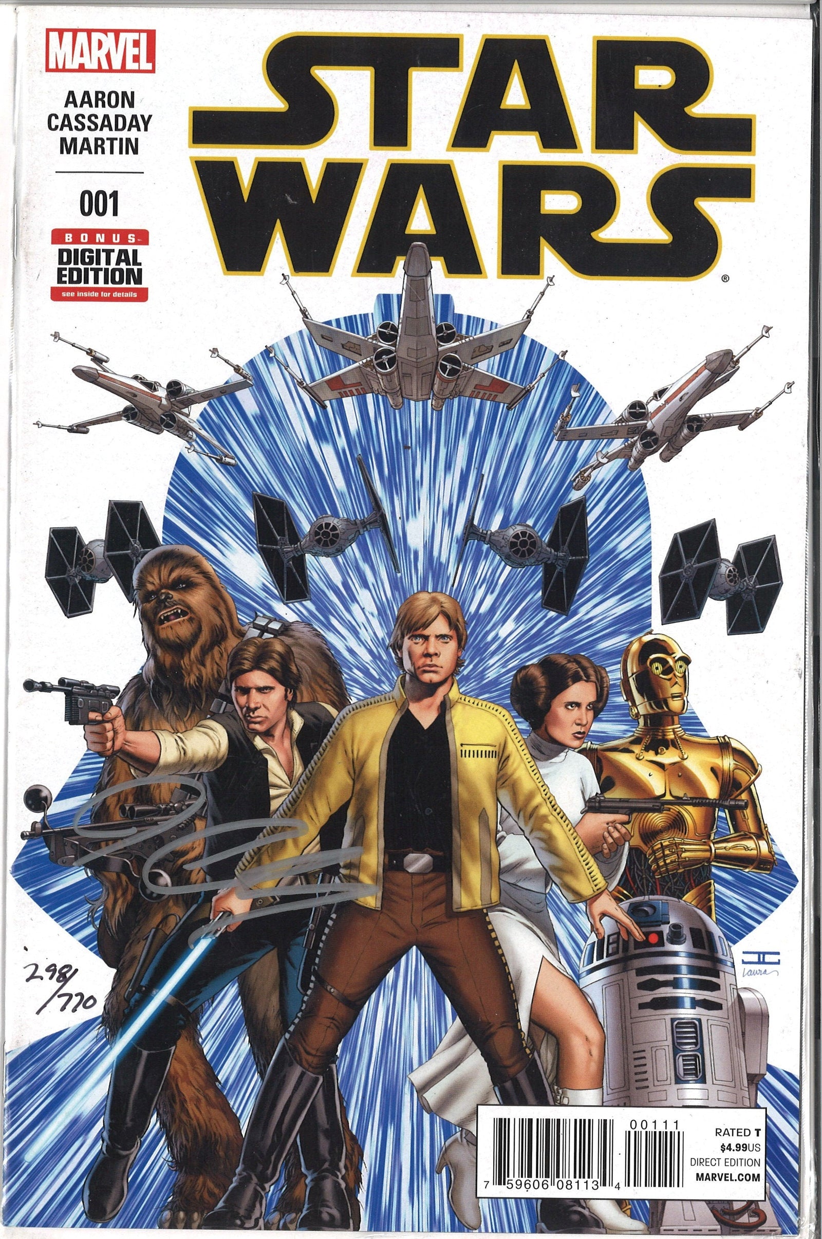 John Cassaday Signed Star Wars Comic Book Dynamic Forces-Powers Sports Memorabilia