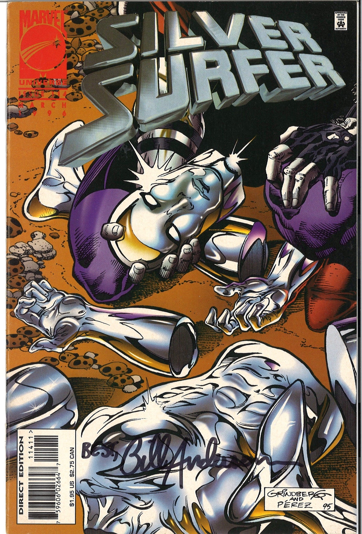 Bill Anderson Signed Silver Surfer Comic Book-Powers Sports Memorabilia
