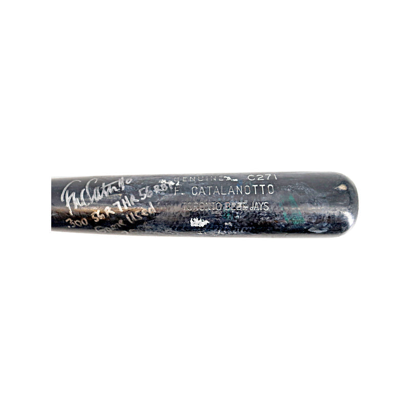 Frank Catalanotto Toronto Blue Jays Signed Inscribed ".300 56 Runs 7 HRs 56 RBI Game Used 2006" Louisville Slugger Bat (Elite LOA)-Powers Sports Memorabilia