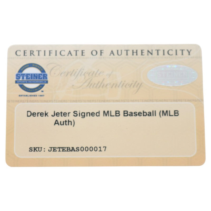 Derek Jeter New York Yankees Signed OMLB Baseball MLB/Steiner COA-Powers Sports Memorabilia