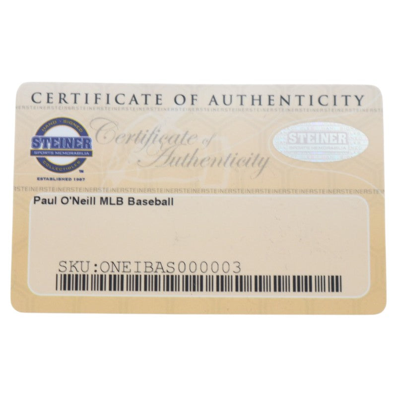 Paul O'Neill New York Yankees Signed OMLB Baseball Steiner COA-Powers Sports Memorabilia