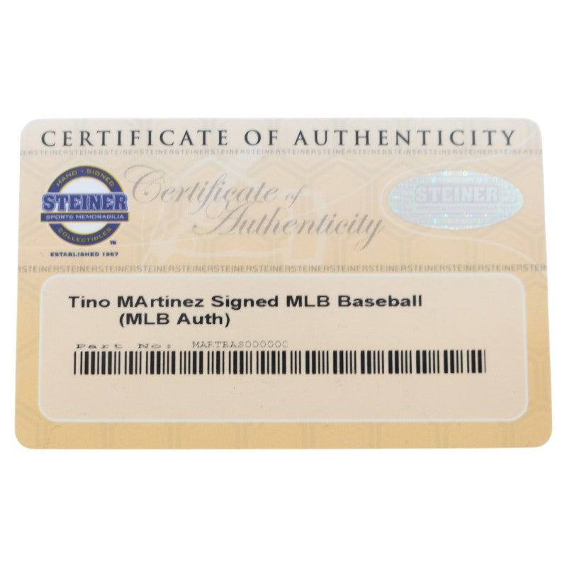 Tino Martinez New York Yankees Signed OMLB Baseball MLB/Steiner COA-Powers Sports Memorabilia