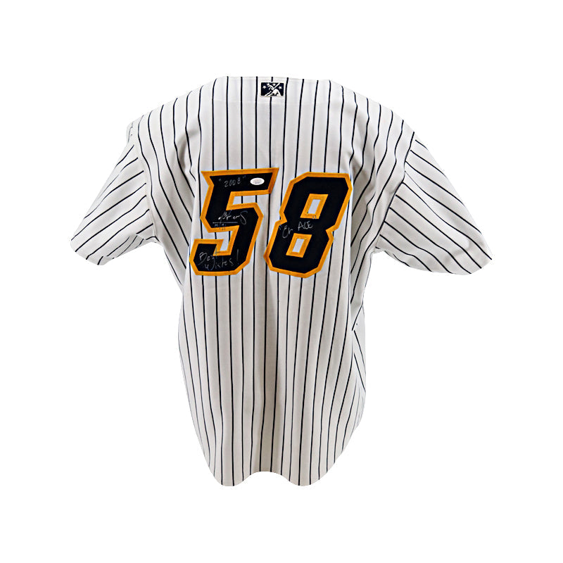 Alfredo Aceves Trenton Thunder Signed Multi Inscribed Game Used Jersey (Trenton Thunder LOA & JSA COA)-Powers Sports Memorabilia