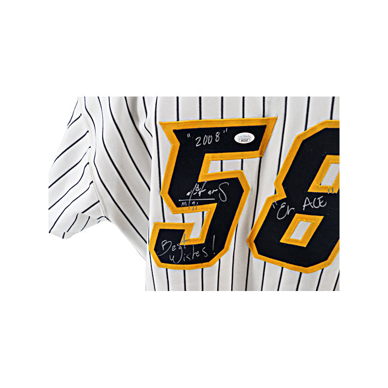 Alfredo Aceves Trenton Thunder Signed Multi Inscribed Game Used Jersey (Trenton Thunder LOA & JSA COA)-Powers Sports Memorabilia