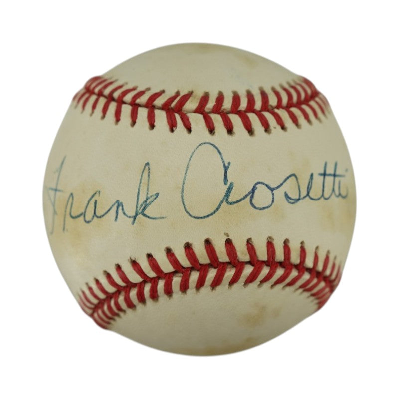Frank Crosetti New York Yankees Signed Official American League Baseball Beckett AUTH-Powers Sports Memorabilia