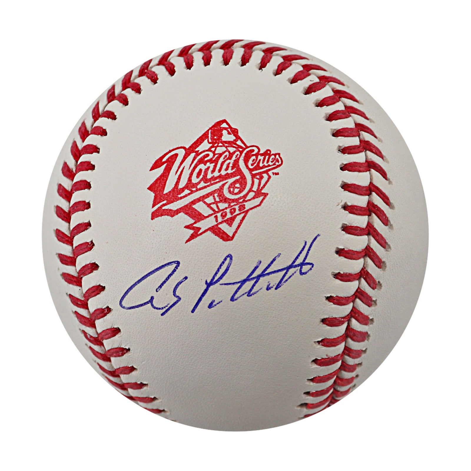 Andy Pettitte New York Yankees Signed 1998 World Series Logo Baseball Fanatics/MLB Auth-Powers Sports Memorabilia