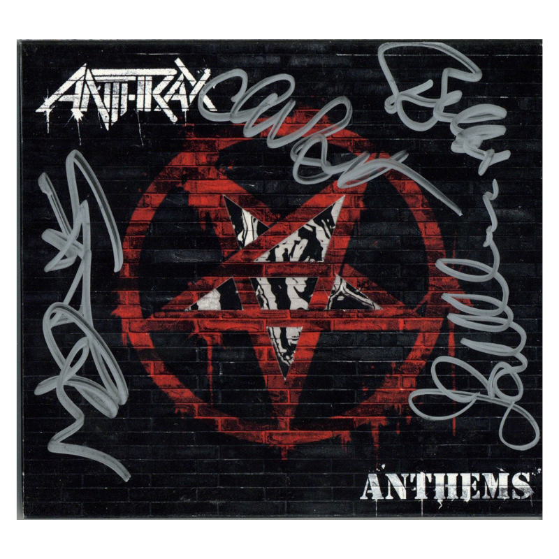 Anthrax Anthems Signed CD Cover (J&R LOA)-Powers Sports Memorabilia