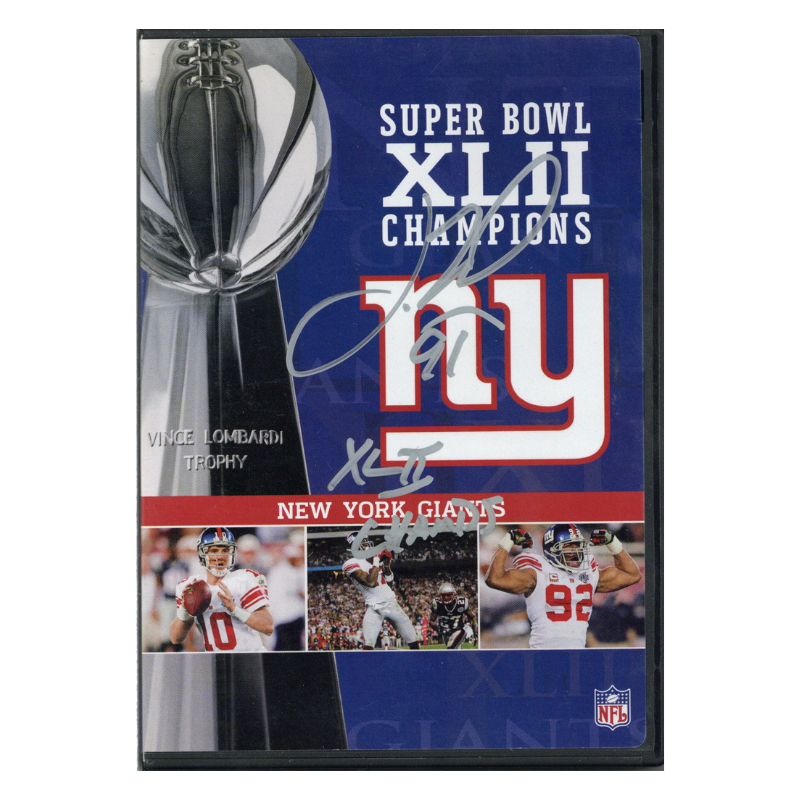 Justin Tuck New York Giants Super Bowl XLII Signed & Inscribed DVD (J&R LOA)-Powers Sports Memorabilia