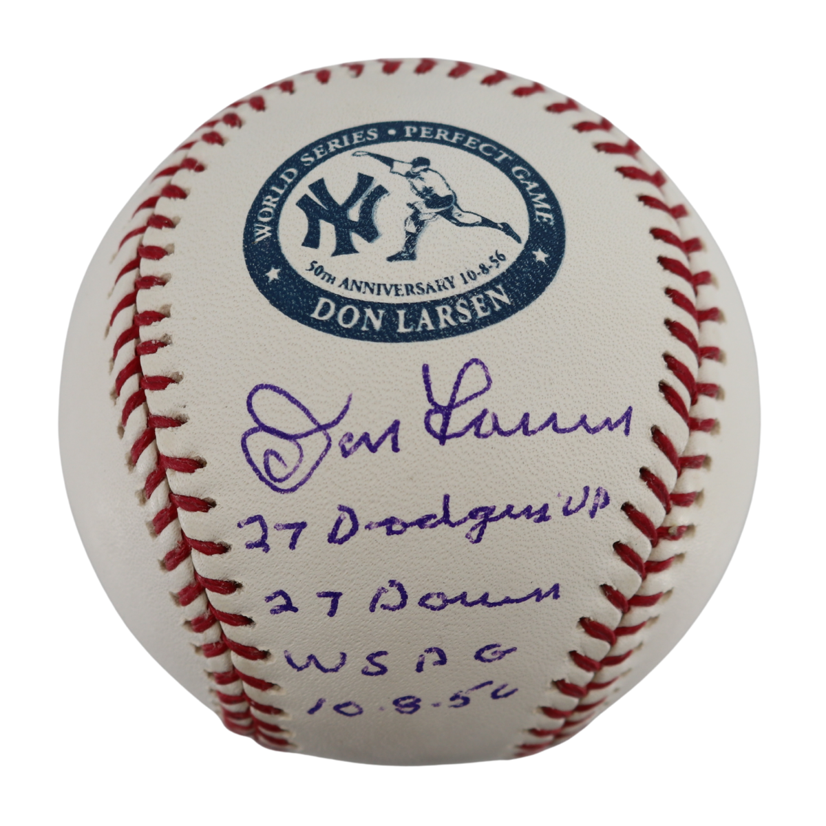 Don Larsen Yankees Signed Inscribed OMLB WSPG Baseball Wish You Were Here Auth-Powers Sports Memorabilia